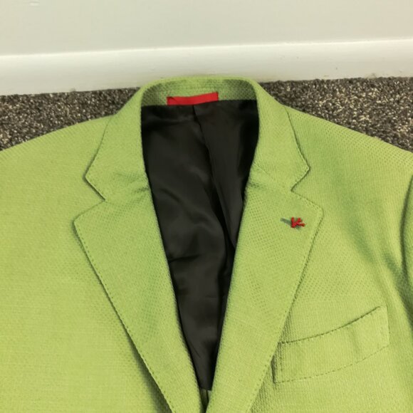 Isaia Napoli Sport Coat Silk Blend Green 46R Hopsack